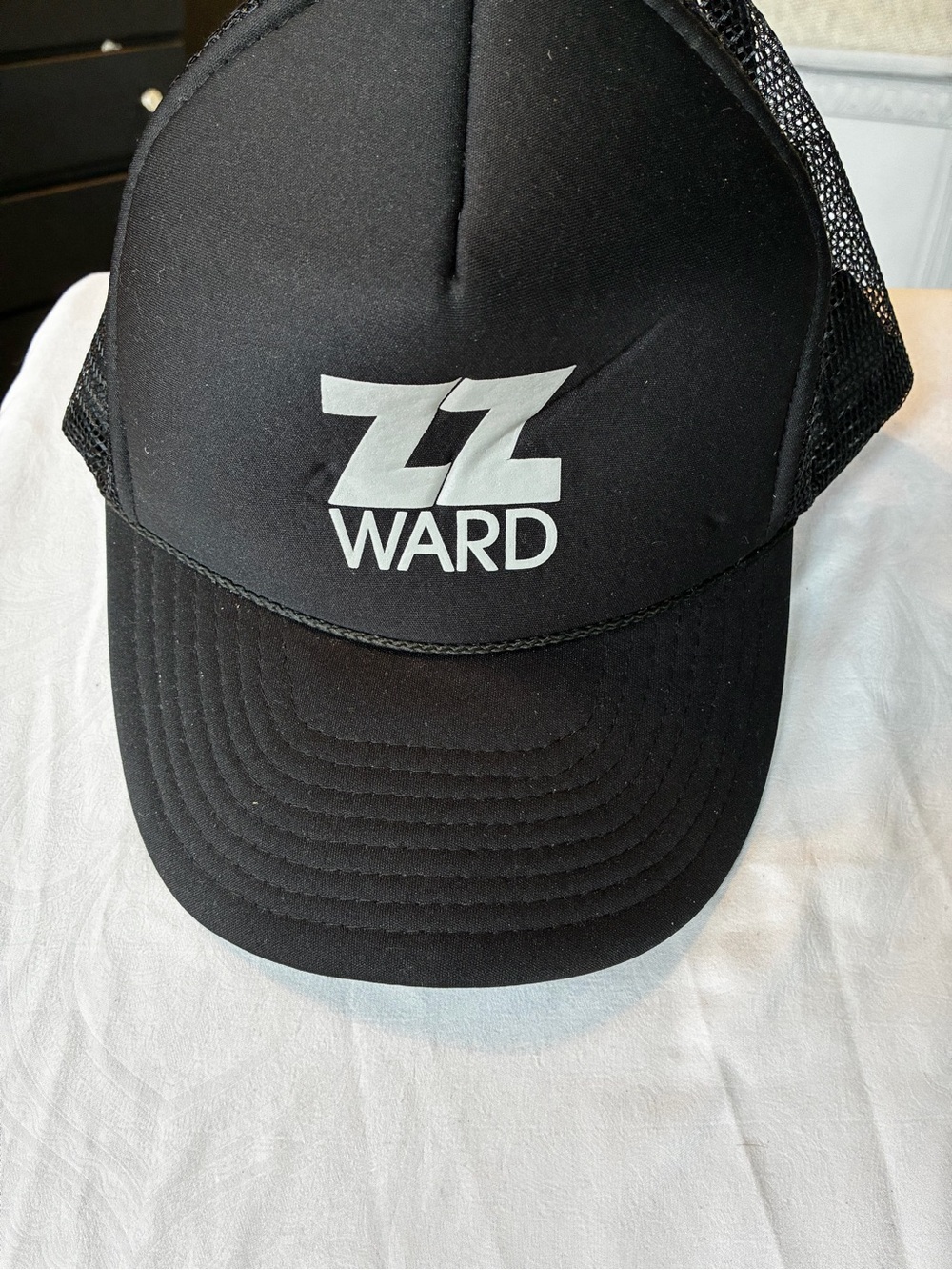 Nissin Black trucker Cap with White ZZ 'WARD' Logo